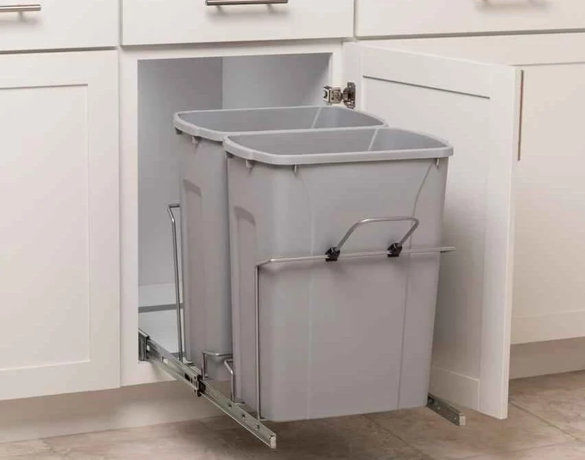 The trash can in the cabinet is only one of these 3 places